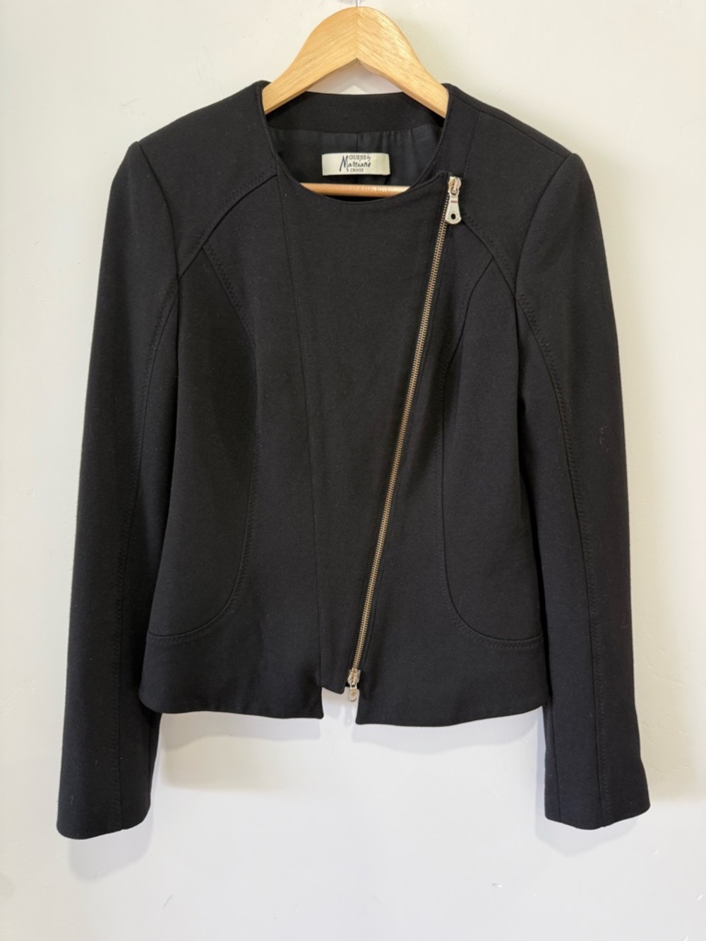 Vintage Guess by Marciano CRUISE Black Zipper Moto Jacket- Small
